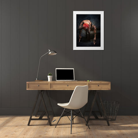 The Dancer White Modern Wood Framed Art Print by L., Jonathan