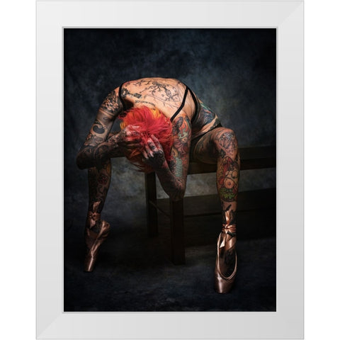 The Dancer White Modern Wood Framed Art Print by L., Jonathan