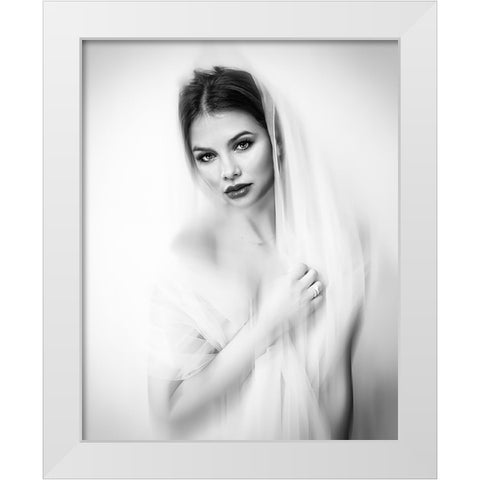 Sadness White Modern Wood Framed Art Print by Punyet Miro, Carles