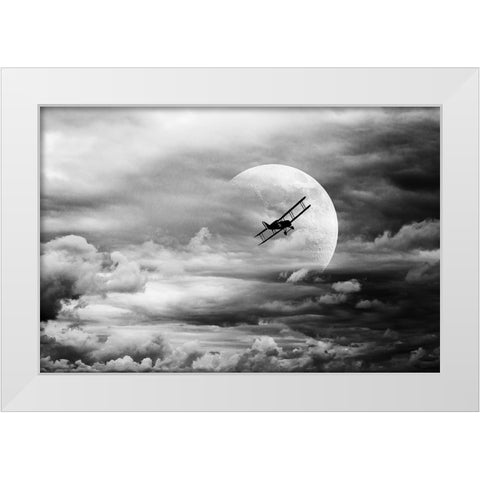 Lidojums White Modern Wood Framed Art Print by Kaprano, Normunds