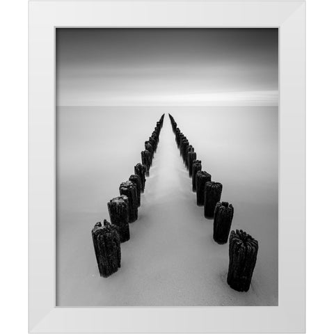 Worn White Modern Wood Framed Art Print by Staelens, Christophe