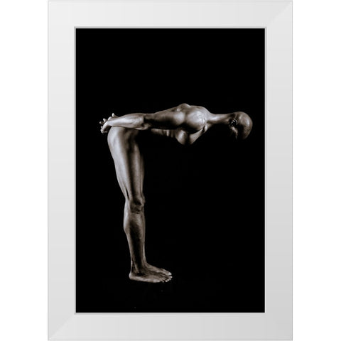 K.E.V White Modern Wood Framed Art Print by Huber, Markus