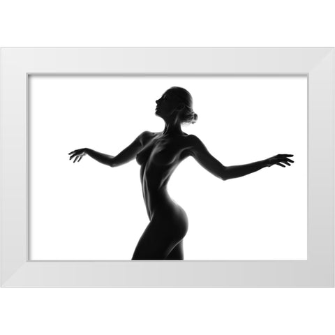 Silhouette White Modern Wood Framed Art Print by Anton, Rostovskiy