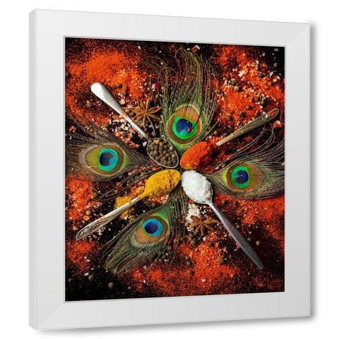 Bombay Galaxy White Modern Wood Framed Art Print by Mendoza, Danny