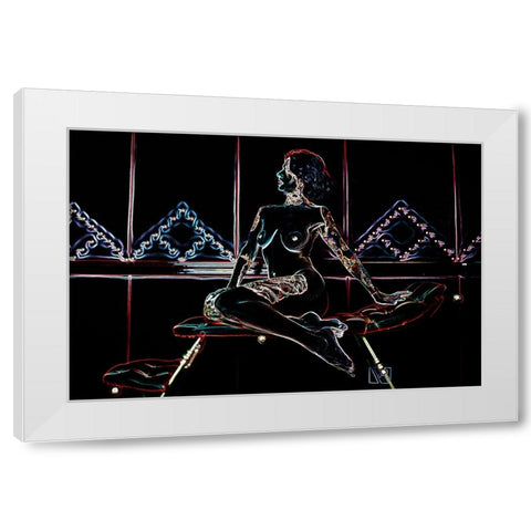Ekaterina S Model red 101 White Modern Wood Framed Art Print by Basha, Rabia