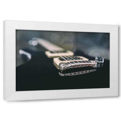 E-Guitar White Modern Wood Framed Art Print by Schleicher-Schwarz, Roswitha