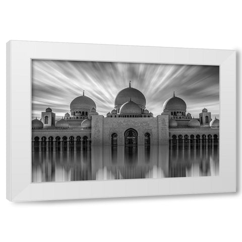 Sheikh Zayed Grand Mosque White Modern Wood Framed Art Print by abu milad, Emil