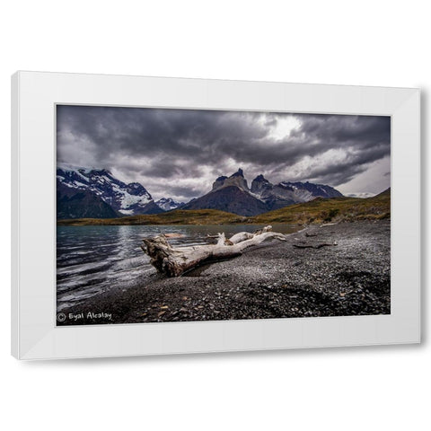 Torres Del Pine White Modern Wood Framed Art Print by Alcalay, Eyal