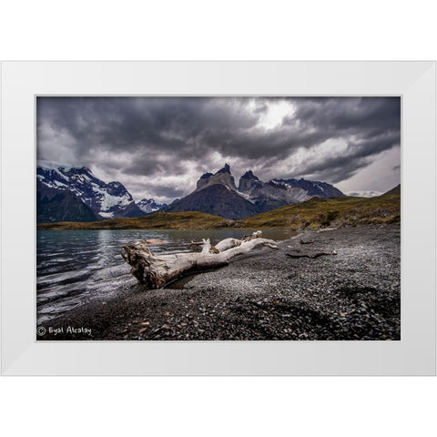 Torres Del Pine White Modern Wood Framed Art Print by Alcalay, Eyal