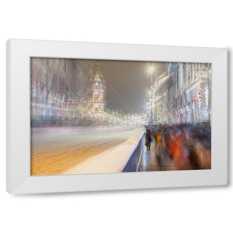 Time Goes Its Own Way.. White Modern Wood Framed Art Print by Kopcev, Igor