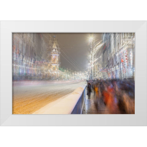 Time Goes Its Own Way.. White Modern Wood Framed Art Print by Kopcev, Igor