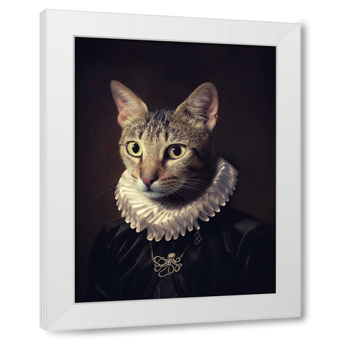 Sir Kiko White Modern Wood Framed Art Print by Dias, Paulo