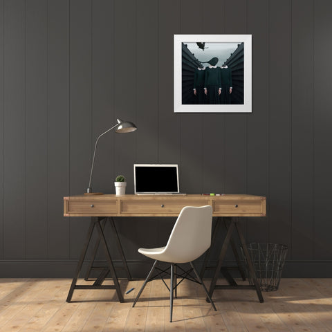 The Green Miles Tale White Modern Wood Framed Art Print by Hardibudi