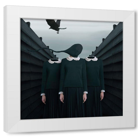 The Green Miles Tale White Modern Wood Framed Art Print by Hardibudi