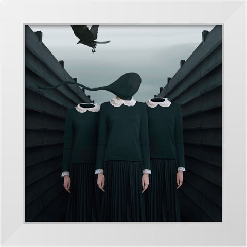 The Green Miles Tale White Modern Wood Framed Art Print by Hardibudi