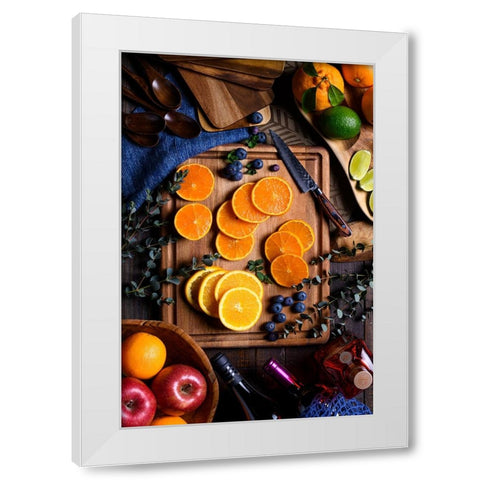 Fruit table White Modern Wood Framed Art Print by Aoki, Juri