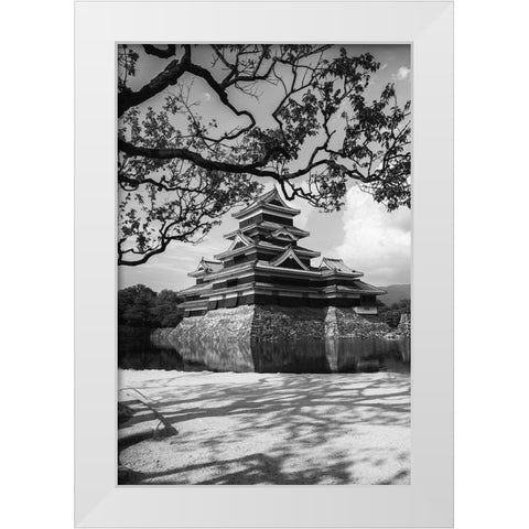 Matsumoto Castle White Modern Wood Framed Art Print by Lai, Jonathan