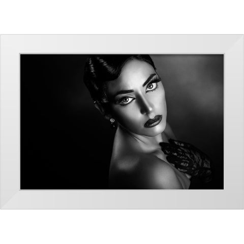 Rossella 3 White Modern Wood Framed Art Print by Tambe, Peppe