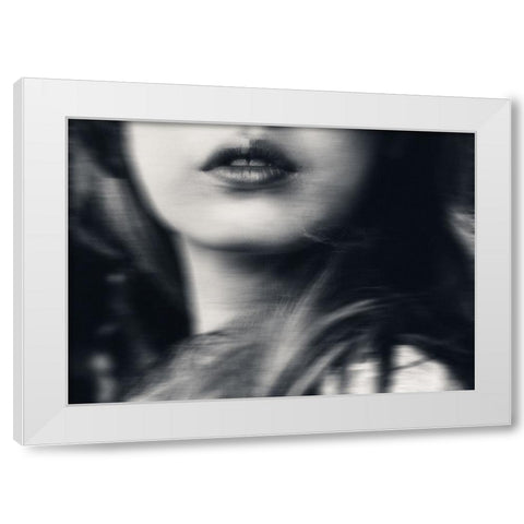 Your lips making everything strange White Modern Wood Framed Art Print by Lagaa, Kahar