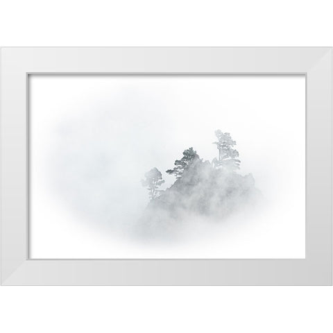 mystic Mountain White Modern Wood Framed Art Print by Schmidtke, Holger