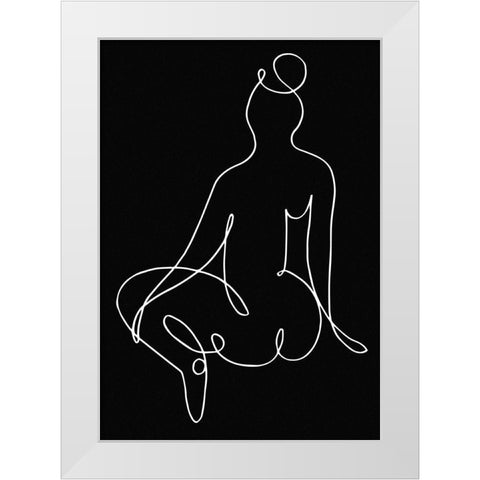 lineart_nude black pica_002_Black White Modern Wood Framed Art Print by 1x Studio II