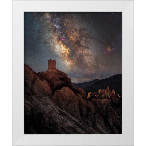 Basgo White Modern Wood Framed Art Print by Chander, Vikas