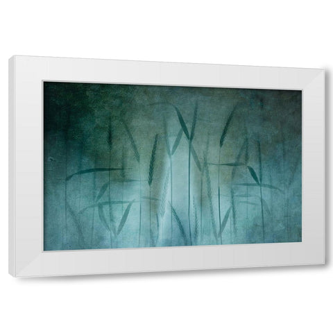 Grain In Soft Blue White Modern Wood Framed Art Print by van Son, Greetje