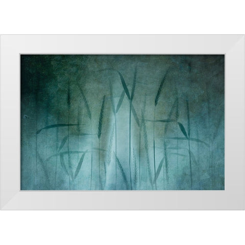 Grain In Soft Blue White Modern Wood Framed Art Print by van Son, Greetje