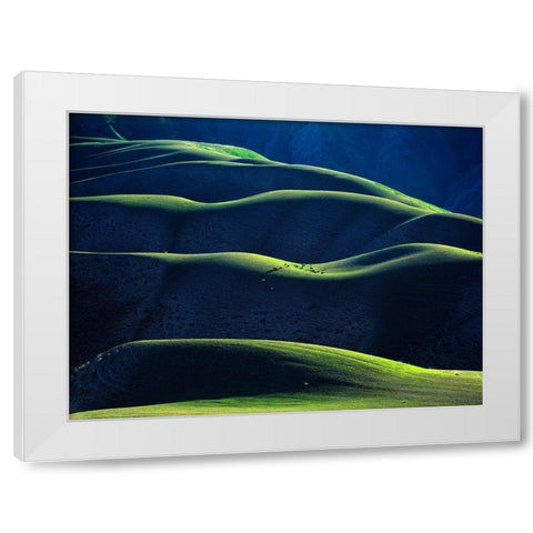 Rhythm White Modern Wood Framed Art Print by Chen, Adam