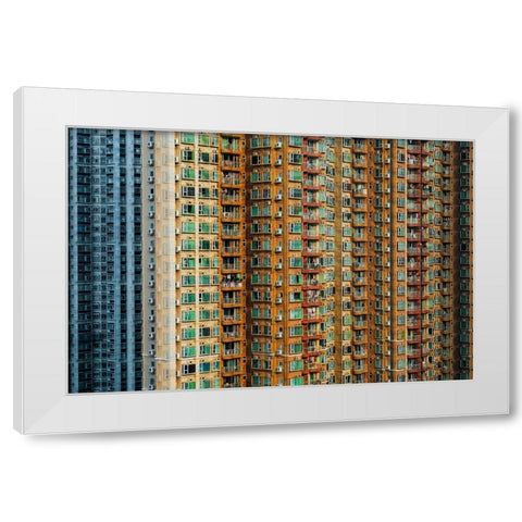 Claustrophobic Hk White Modern Wood Framed Art Print by Lai, Jonathan