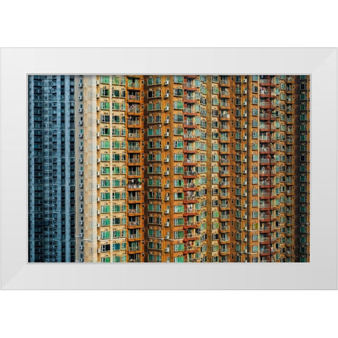 Claustrophobic Hk White Modern Wood Framed Art Print by Lai, Jonathan