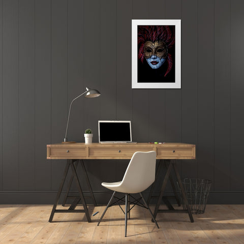 Where does the mask begin and end? White Modern Wood Framed Art Print by Ciappara Lrps., Simon