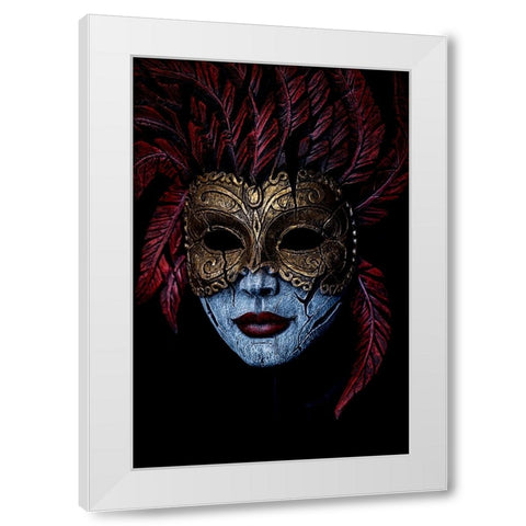 Where does the mask begin and end? White Modern Wood Framed Art Print by Ciappara Lrps., Simon