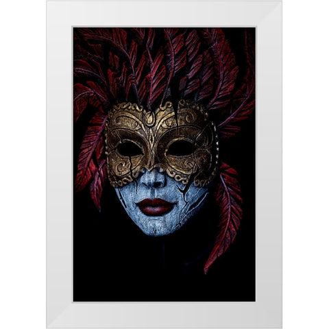 Where does the mask begin and end? White Modern Wood Framed Art Print by Ciappara Lrps., Simon
