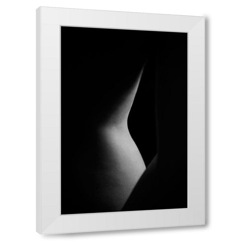 Lines White Modern Wood Framed Art Print by Bosogea-Tudor, Ileana