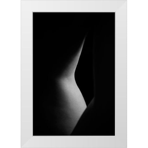 Lines White Modern Wood Framed Art Print by Bosogea-Tudor, Ileana