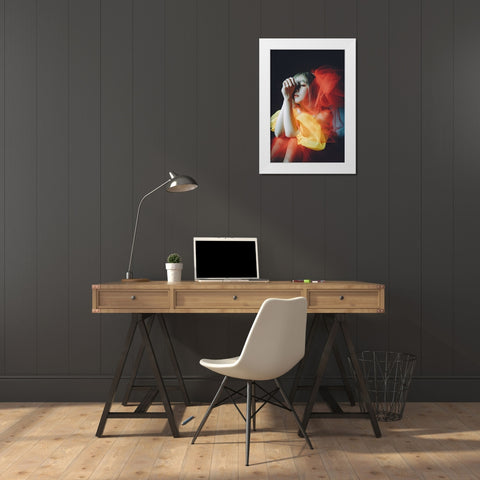 Goldfish White Modern Wood Framed Art Print by H112O1