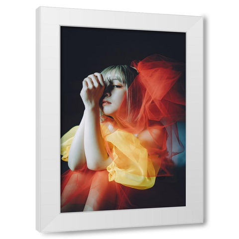 Goldfish White Modern Wood Framed Art Print by H112O1