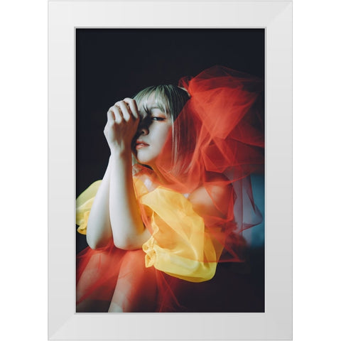 Goldfish White Modern Wood Framed Art Print by H112O1