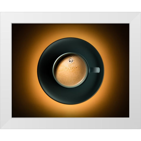 Coffee Eclipse White Modern Wood Framed Art Print by Morozov, Konstantin