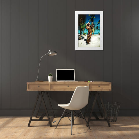 On A Treasure Island White Modern Wood Framed Art Print by Bolgov (Axe), Ruslan