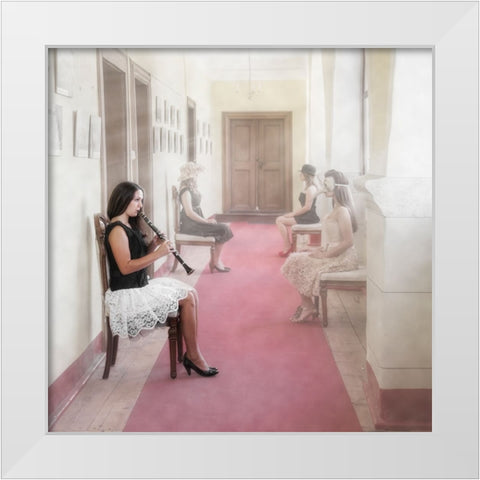 Waiting Room For Creative Folks White Modern Wood Framed Art Print by Schleicher-Schwarz, Roswitha