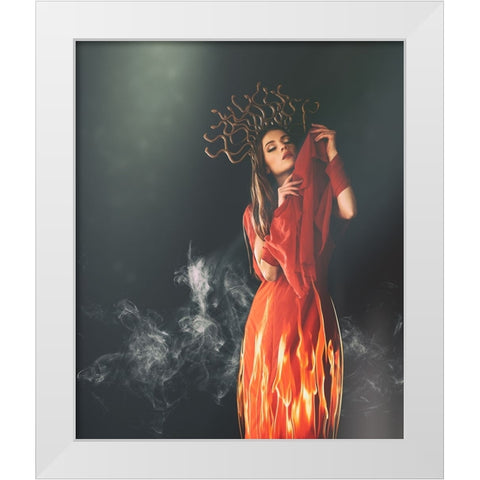 Medusa White Modern Wood Framed Art Print by Ulfig Arps, Sandra