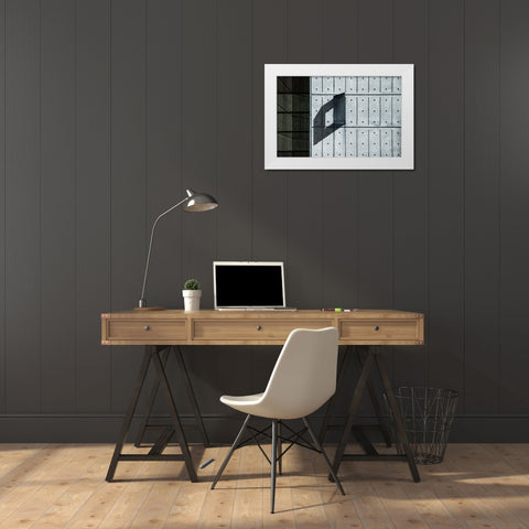 Urban Abstract White Modern Wood Framed Art Print by Schuster, Inge