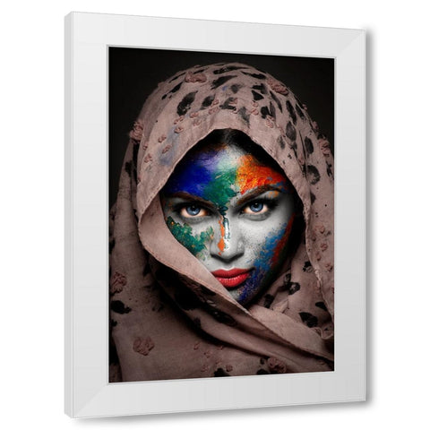 DUALISM White Modern Wood Framed Art Print by Bhattacharyya, Partha