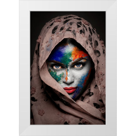 DUALISM White Modern Wood Framed Art Print by Bhattacharyya, Partha