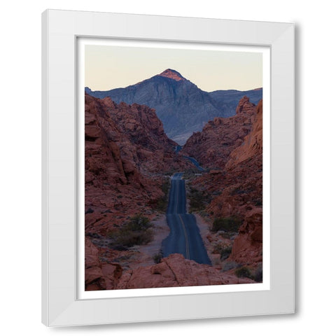 Sunrise @ Valley of Fire White Modern Wood Framed Art Print by Shivalkar, Anand