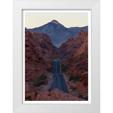 Sunrise @ Valley of Fire White Modern Wood Framed Art Print by Shivalkar, Anand