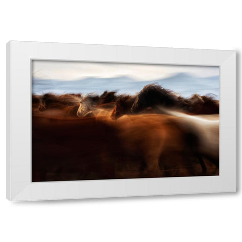 The Spirit Of Freedom White Modern Wood Framed Art Print by Turkmen, Timur