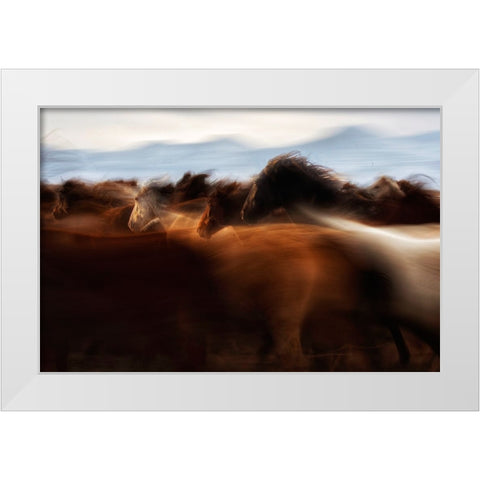 The Spirit Of Freedom White Modern Wood Framed Art Print by Turkmen, Timur